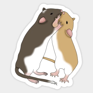 2 cute gerbils kiss Sticker